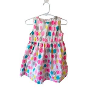 Carter's Girl's Dress Colorful Fun Pink Blue Yellow Polka Dots - size 24 mos